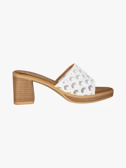 Sissi Miss Ciabatte donna con tacco e plateau - bianco