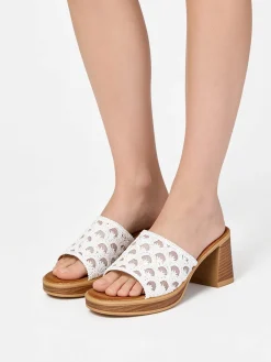 Sissi Miss Ciabatte donna con tacco e plateau - bianco