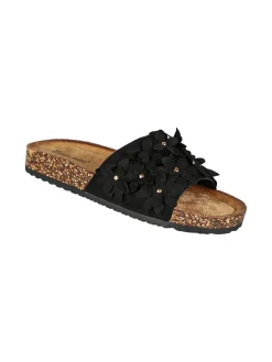 Sissi Miss Ciabatte donna con fiori - nero