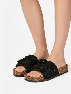 Sissi Miss Ciabatte donna con fiori - nero