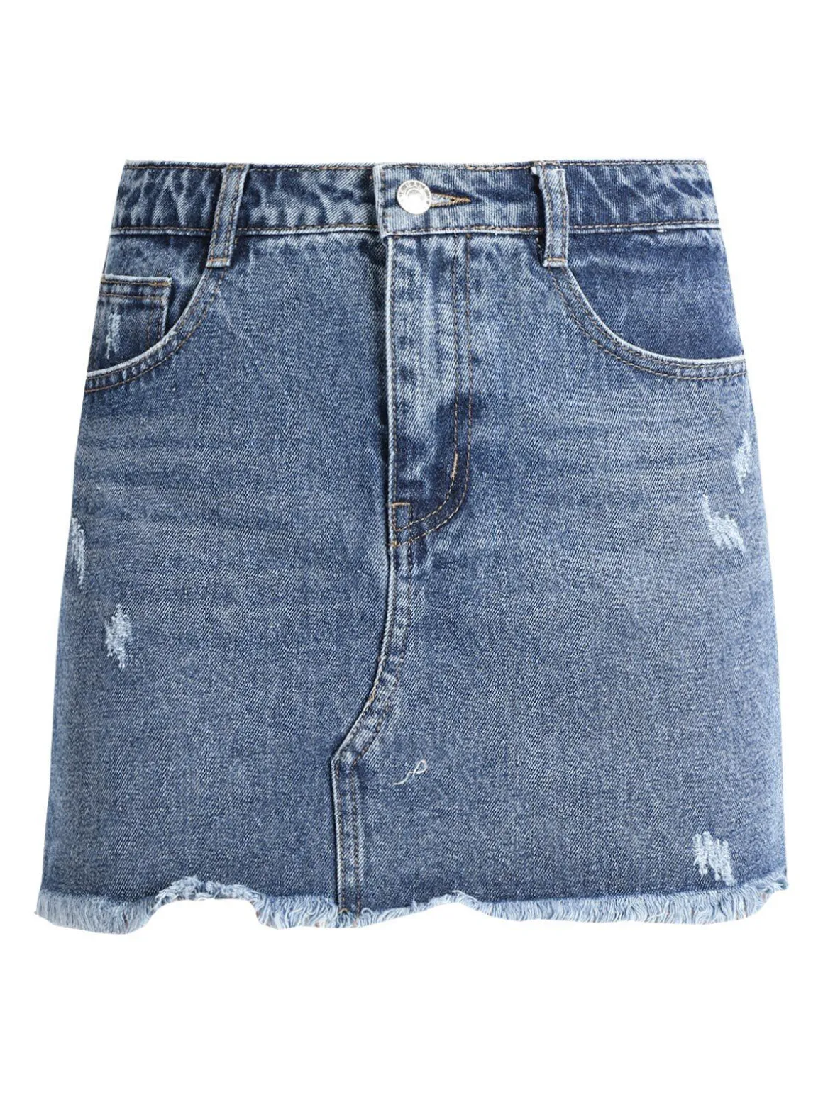 Sixte Gonna corta in denim sfrangiata