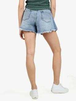 Sixte Shorts donna in denim con finale sfrangiato