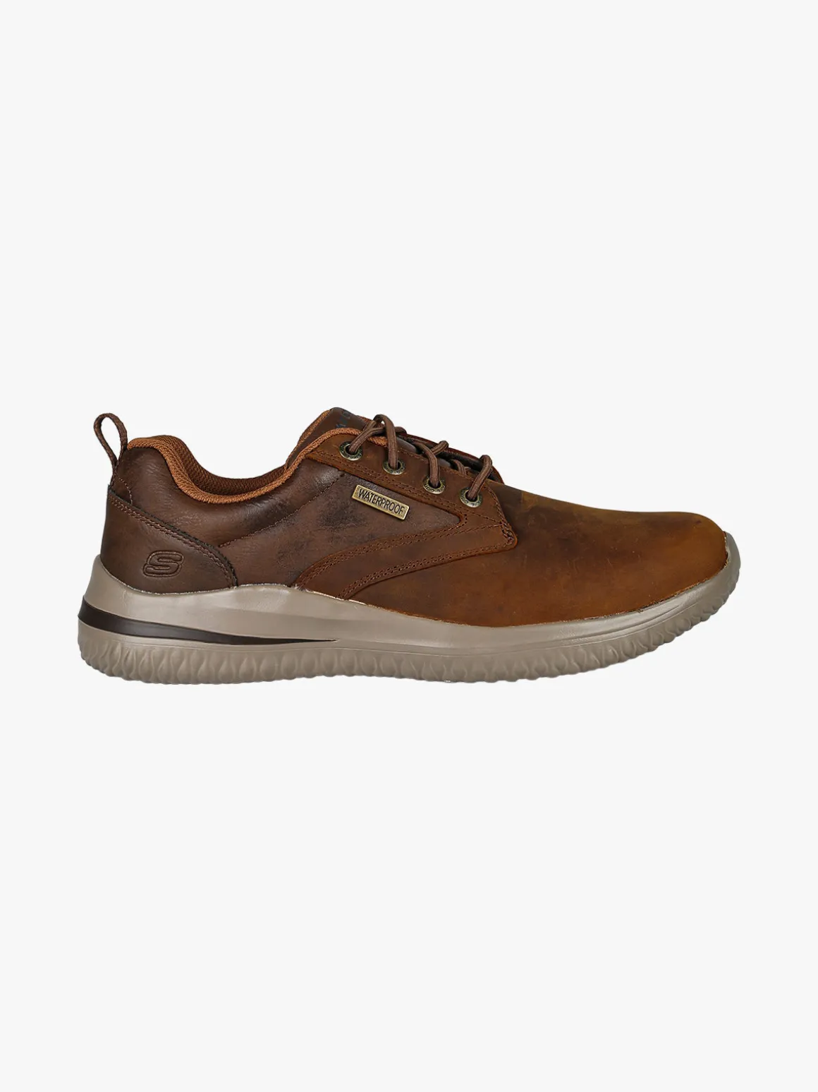Skechers Delson 3.0 Glavine Sneakers uomo waterproof in pelle - marrone