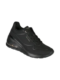 Skechers MILIONAIR ELEVA TED AIR Sneakers sportive donn con zeppa e air - nero