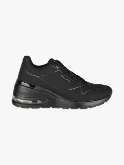 Skechers MILIONAIR ELEVA TED AIR Sneakers sportive donn con zeppa e air - nero