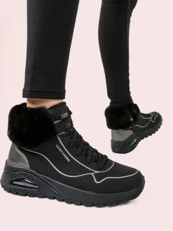 Skechers UNO RUGGED FALL SHIMMER Sneakers alte da donna con ecopelo - nero