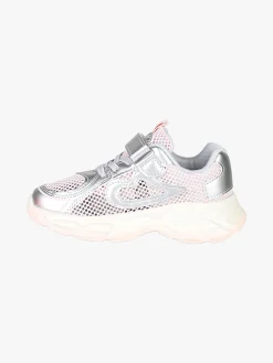 Skifidol Italian Brainrot Sneakers da bambina con luci e cinturino a strappo - argento