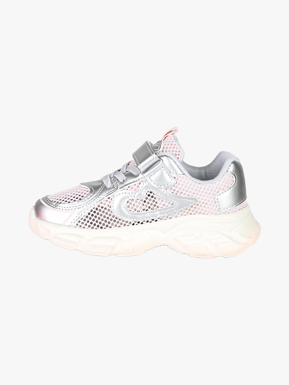 Skifidol Italian Brainrot Sneakers da bambina con luci e cinturino a strappo - argento