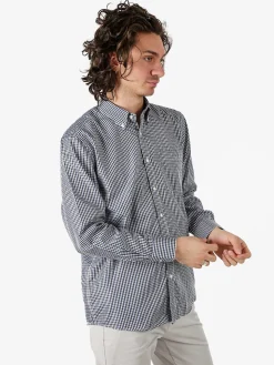 Sky Camicia a quadretti da uomo con maniche lunghe - avion
