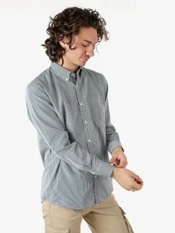Sky Camicia a quadretti da uomo con maniche lunghe - cielo