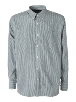 Sky Camicia a quadretti da uomo con maniche lunghe - verde