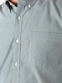 Sky Camicia a quadretti da uomo con maniche lunghe - verde
