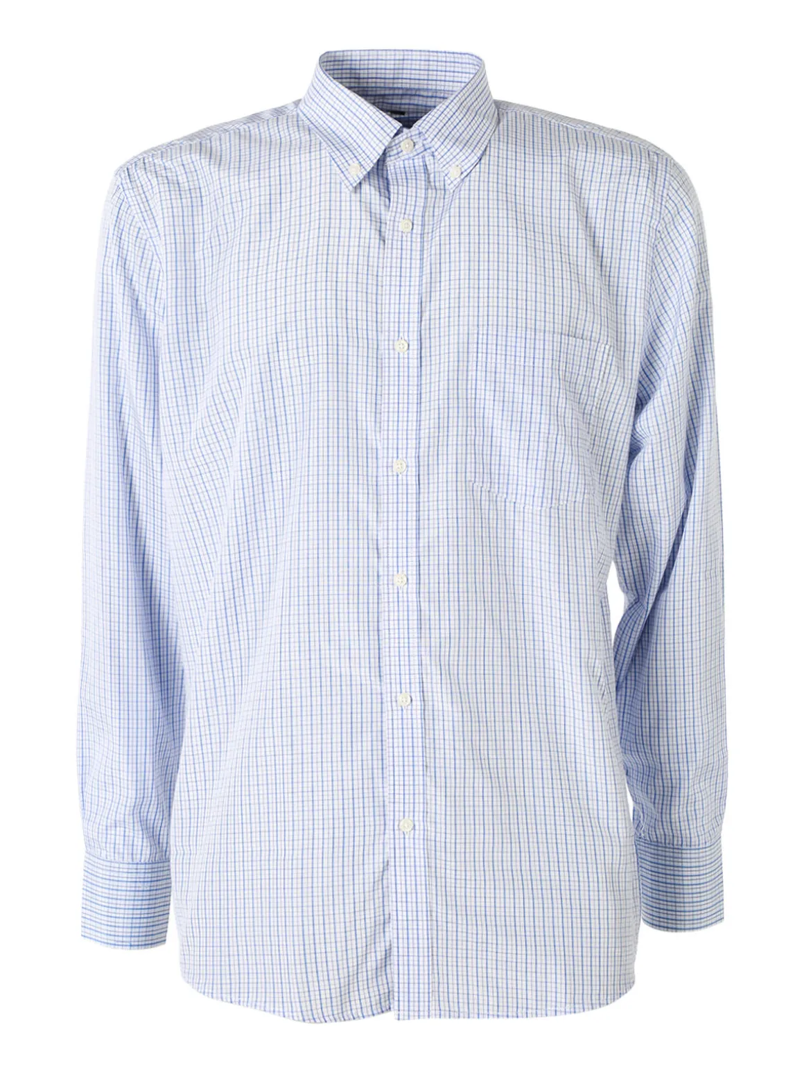 Sky Camicia da uomo a quadretti con maniche lunghe - azzurro