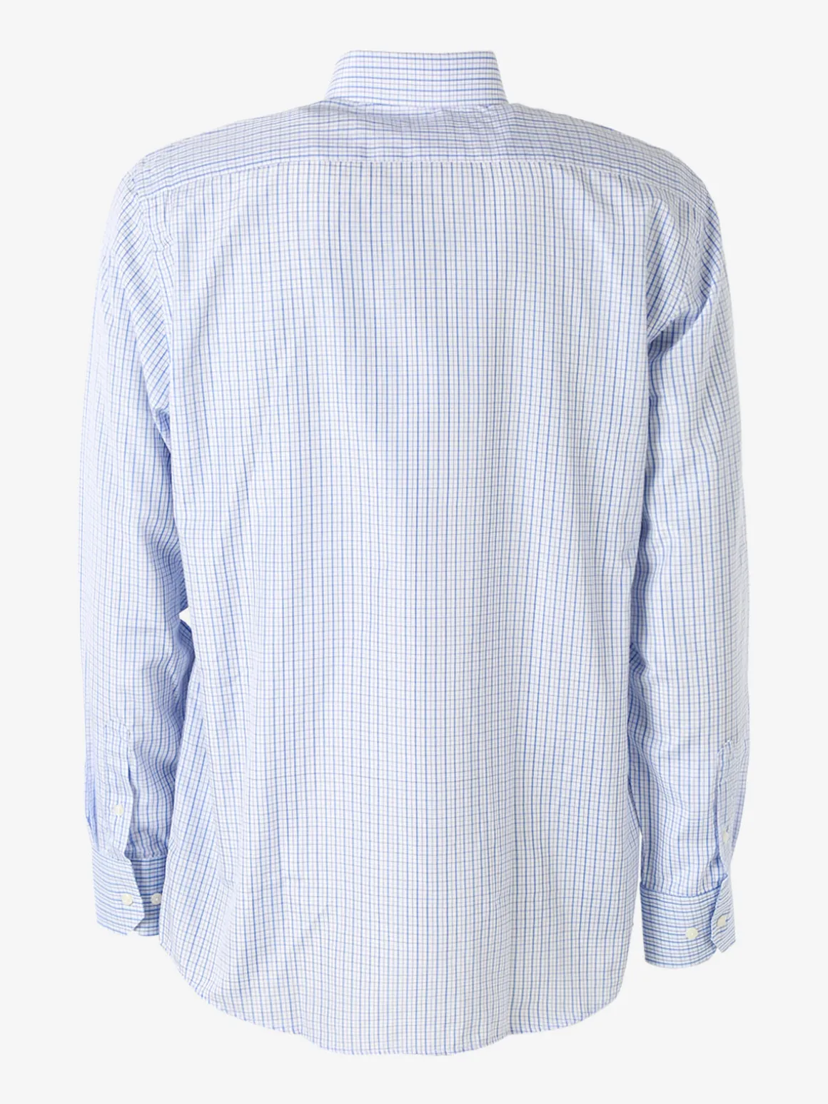 Sky Camicia da uomo a quadretti con maniche lunghe - azzurro