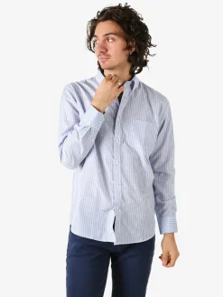 Sky Camicia da uomo a quadretti con maniche lunghe - azzurro