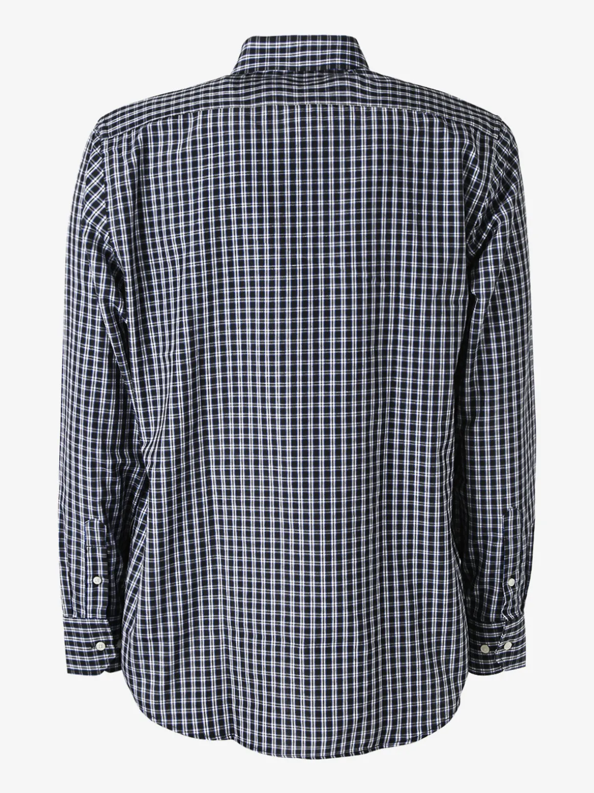 Sky Camicia da uomo a quadretti con maniche lunghe - blu scuro