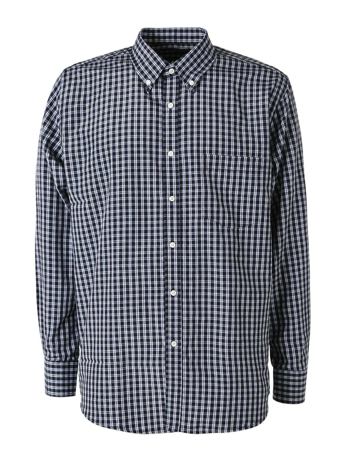 Sky Camicia da uomo a quadretti con maniche lunghe - blu scuro