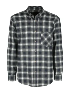 Sky Camicia da uomo a quadri in flanella di cotone