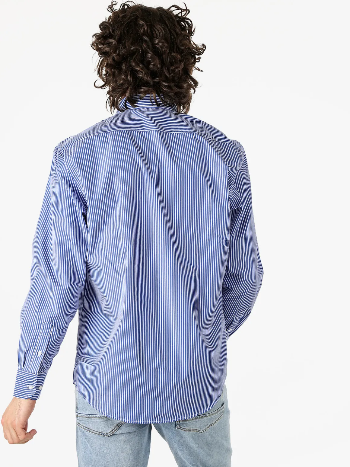 Sky Camicia da uomo rigata a maniche lunghe - bluette