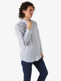 Sky Camicia rigata da uomo a maniche lunghe - blu scuro