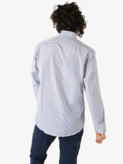 Sky Camicia rigata da uomo a maniche lunghe - blu scuro