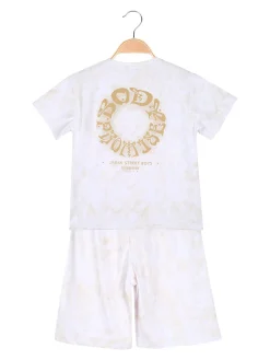 Small Gang Completo corto da bambino con t-shirt e bermuda - beige