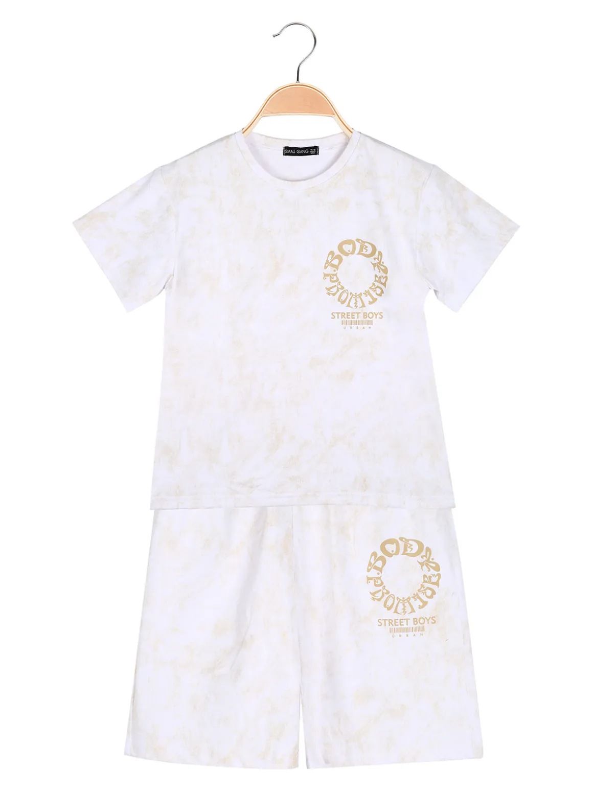 Small Gang Completo corto da bambino con t-shirt e bermuda - beige