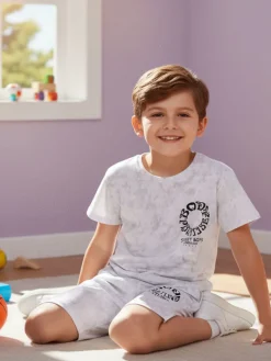 Small Gang Completo corto da bambino con t-shirt e bermuda - grigio