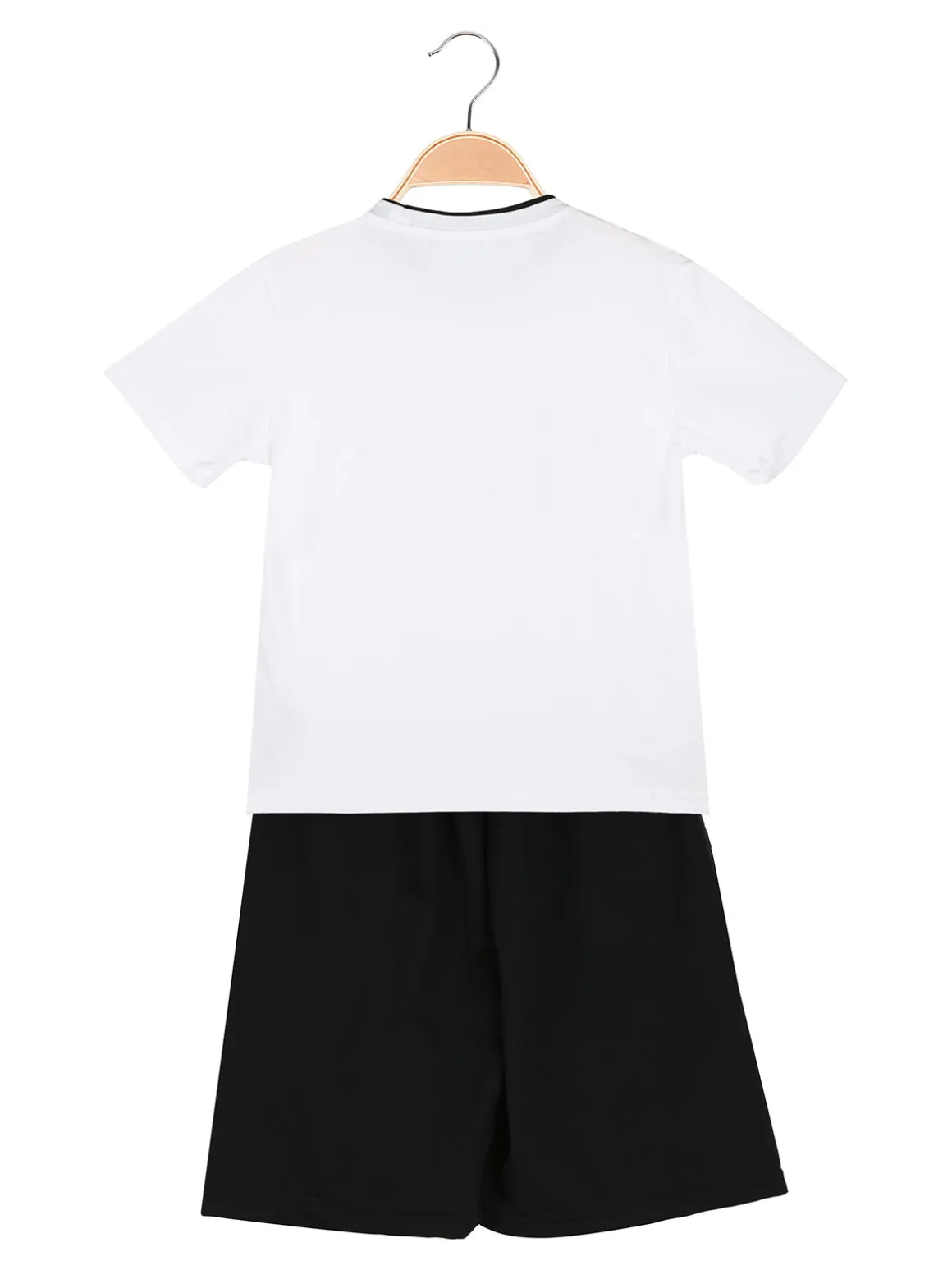 Small Gang Completo corto da bambino in cotone con t-shirt e bermuda - bianco