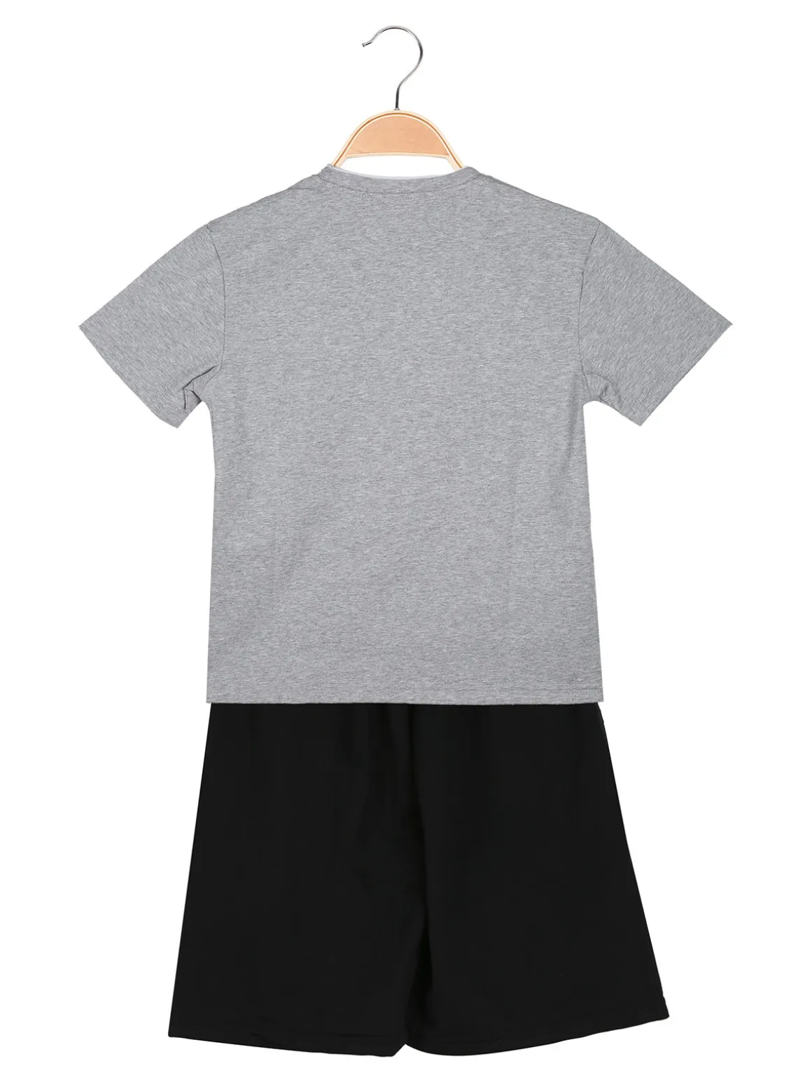 Small Gang Completo corto da bambino in cotone con t-shirt e bermuda - grigio