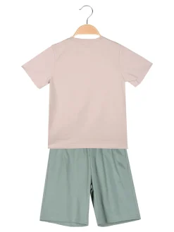Small Gang Completo da bambino corto in cotone con t-shirt e bermuda - sabbia