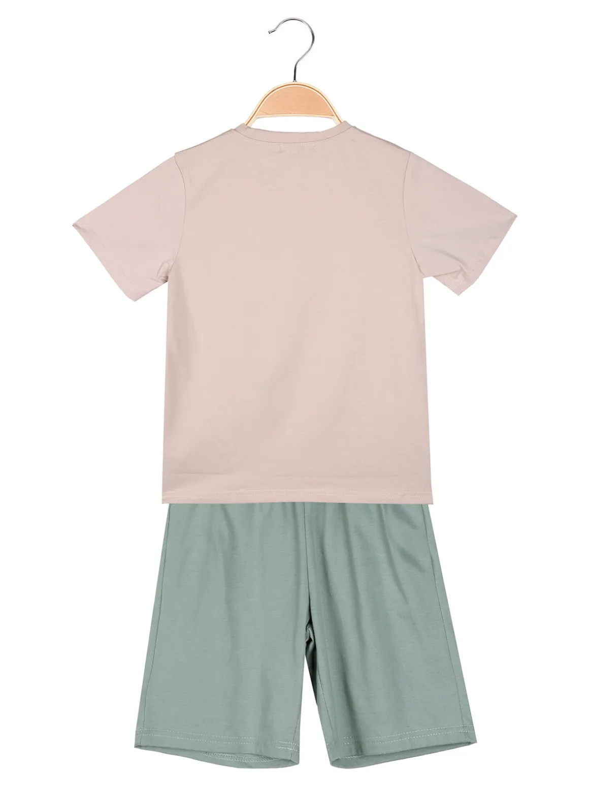 Small Gang Completo da bambino corto in cotone con t-shirt e bermuda - sabbia