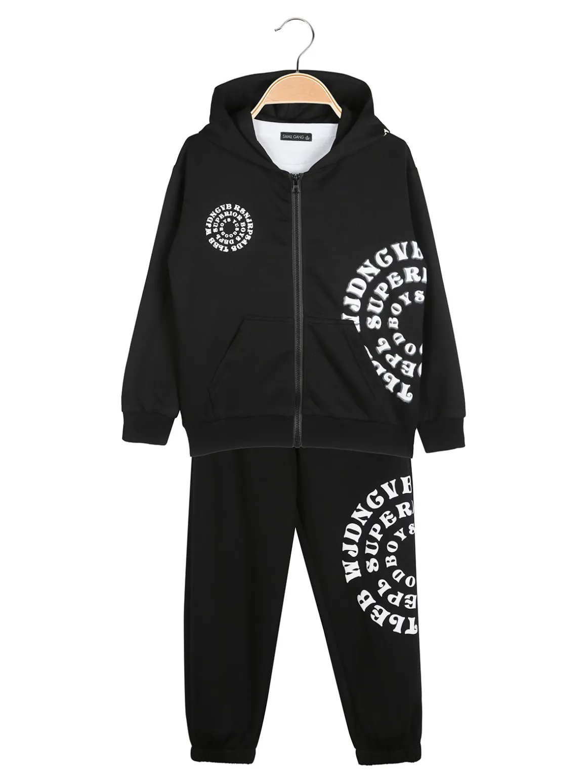 Small Gang Completo tuta da bambino 3 pezzi con cappuccio e zip - nero