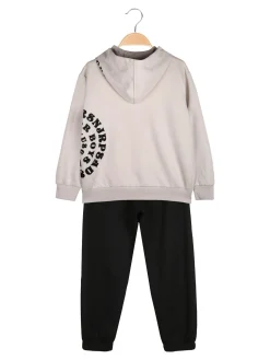 Small Gang Completo tuta da bambino 3 pezzi con cappuccio e zip - beige