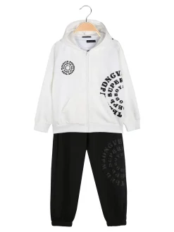Small Gang Completo tuta da bambino 3 pezzi con cappuccio e zip - bianco