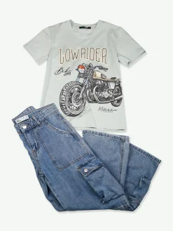 Small Gang Jeans cargo da ragazzo a gamba dritta - jeans