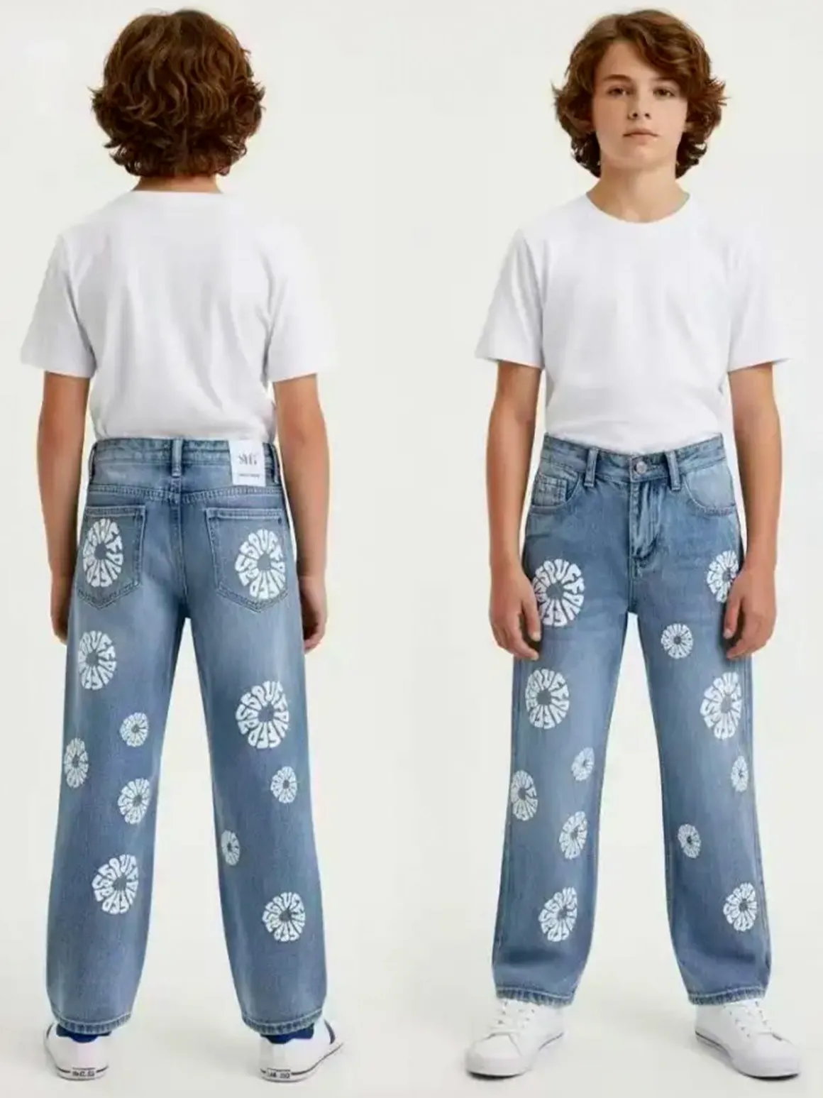 Small Gang Jeans da bambino con stampe