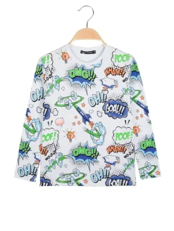 Small Gang T-shirt manica lunga da bambino con stampe
