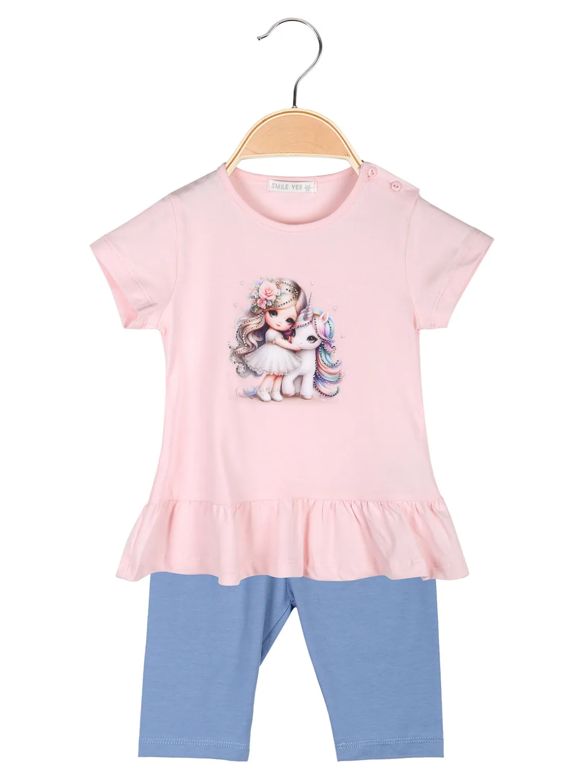 Smile Yes Completo neonata 2 pezzi con t-shirt e leggings