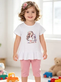 Smile Yes Completo neonata 2 pezzi con t-shirt e leggings