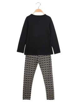 Smile Yes Completo 2 pezzi da bambina con leggings a cuori