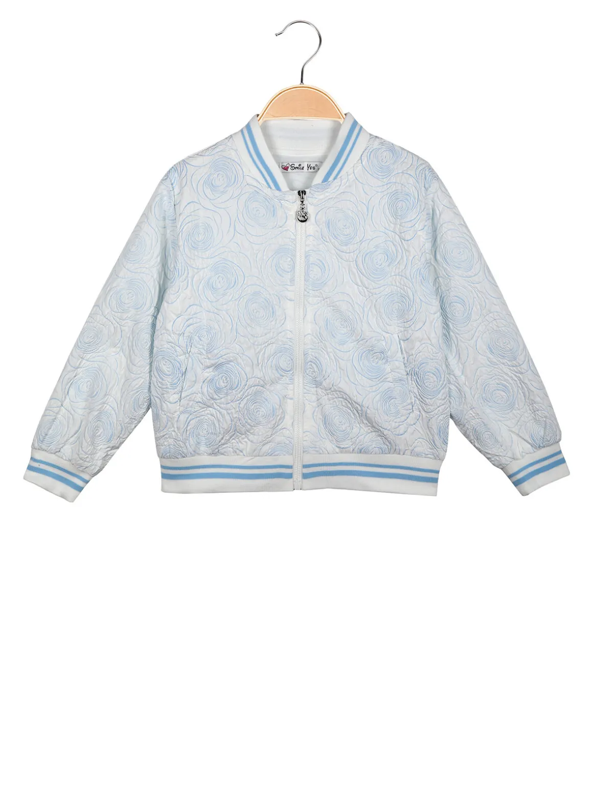 Smile Yes Giacca da bambina modello bomber con ricami