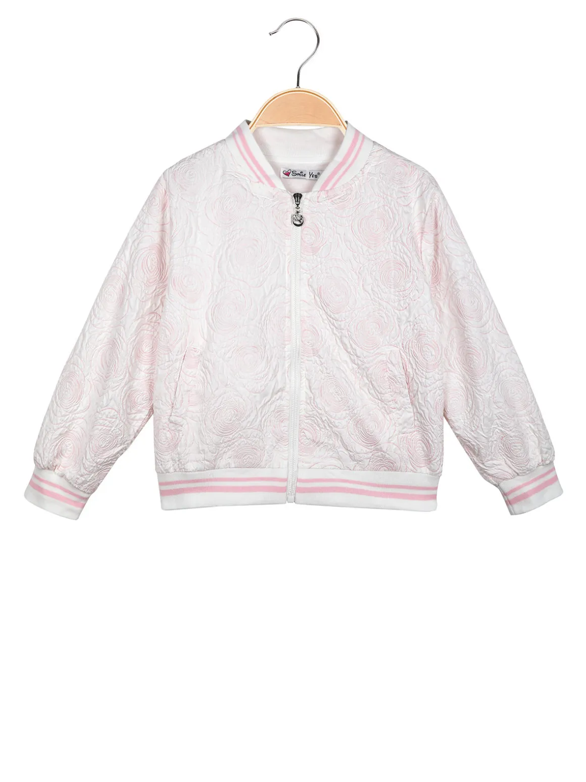 Smile Yes Giacca da bambina modello bomber con ricami