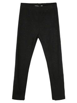 Smile Yes Leggings da bambina in pile con strass - nero