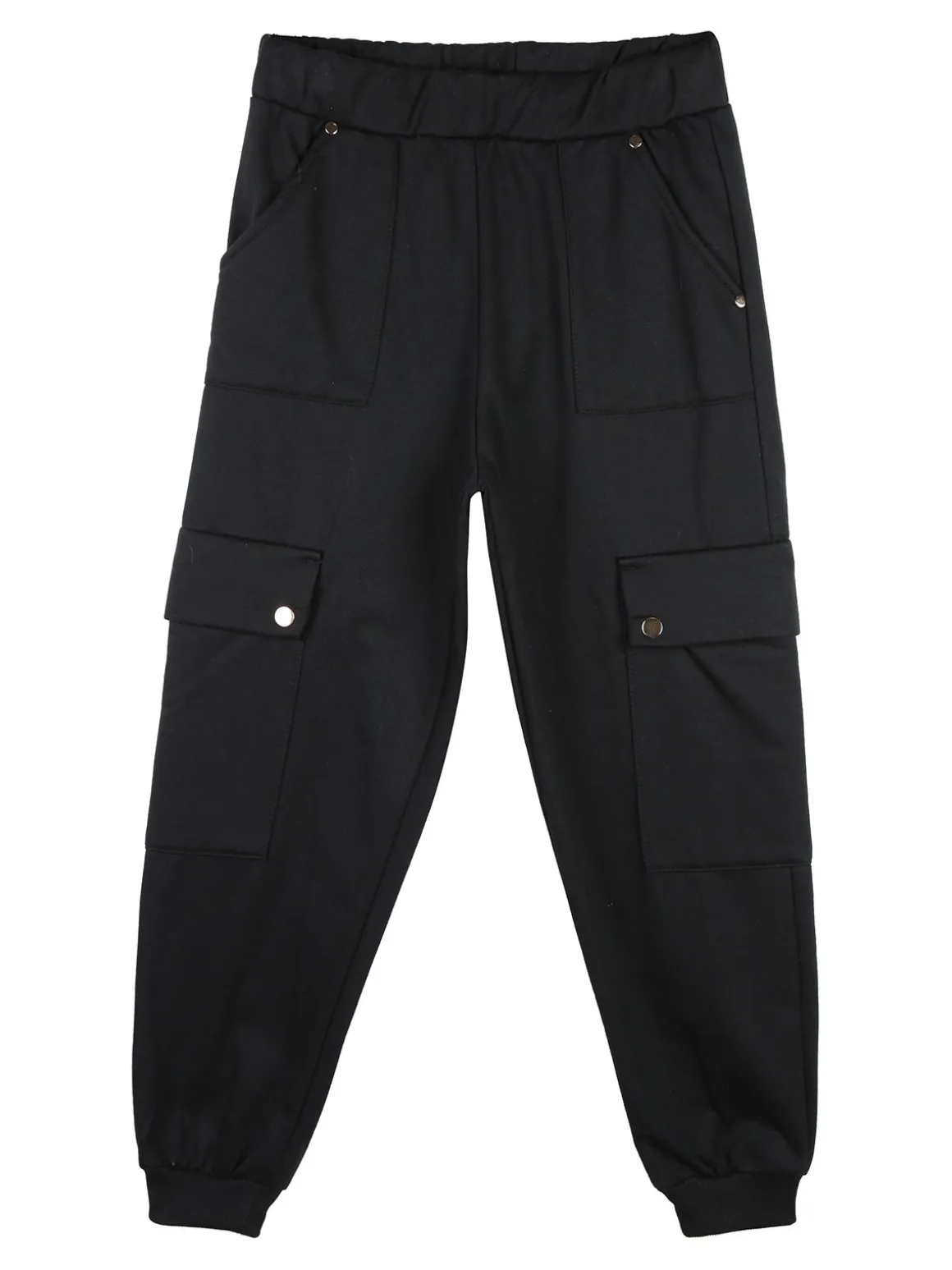Smile Yes Pantaloni cargo da bambina in felpa con polsini