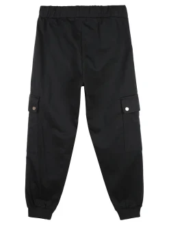 Smile Yes Pantaloni cargo da bambina in felpa con polsini