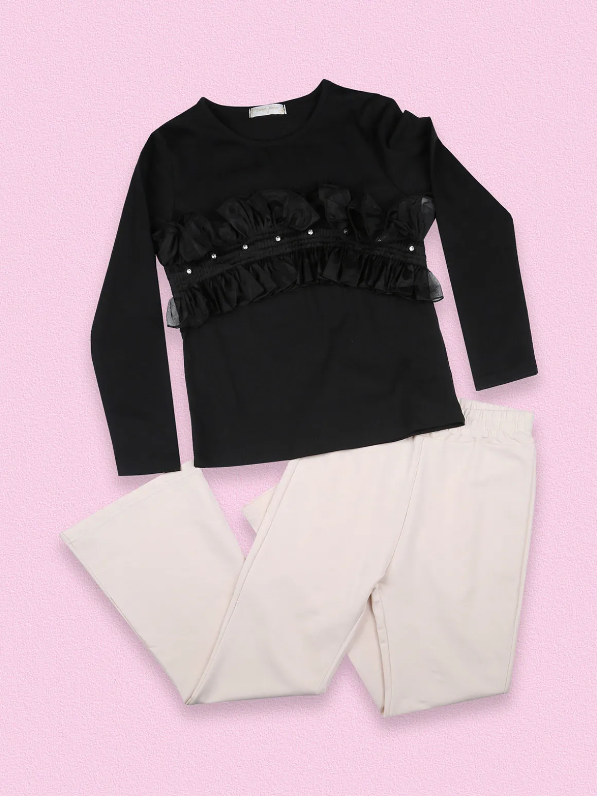 Smile Yes Pantaloni da bambina a zampa - beige