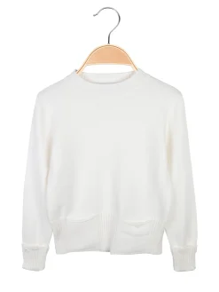Smile Yes Pullover da bambina in maglia con taschini sul fondo