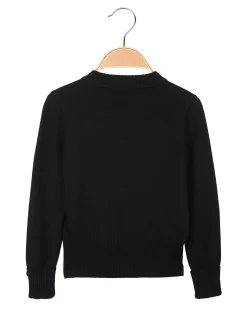 Smile Yes Pullover da bambina in maglia con taschini sul fondo
