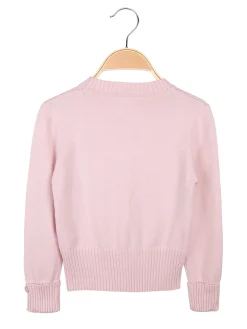 Smile Yes Pullover da bambina in maglia con taschini sul fondo